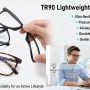 AOSM Blue Light Glasses for Men & Women,Gaming glasses Anti-Glare UV400 Protection,Blue Light Blocking to Relieve Eye Strain - Image 4