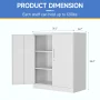 Fesbos White Metal Storage Cabinets with Lock Door, Small Locker, Adjustable Shelves, Home, Office, Warehouse, Garage, Industrial, 36"h - Image 6