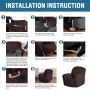 PrimeBeau Luxurious Soft Velvet Recliner Slipcover with Footrest, Sage - Image 4