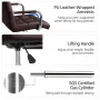 Alden Design Modern Faux Leather Adjustable Swivel Office Chair with Wheels, Espresso - Image 3