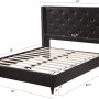 Home Life Premiere Classics Leather Dark Brown Tufted with Nails Leather 51" Tall Headboard Platform Bed with Slats Full - Complete Bed 5 Year Warranty Included 007, furBed00007_Leather_Brown_Full - Image 3