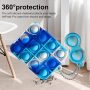 VOFUOE for Airpods Pro Case with Keychain Pop Fidget Sensory Toys Push Bubble It Cases Soft Silicone Apple Airpod 3 Cover Shockproof Stress Reliever Pop Sound Case for Airpods Pro(Blue Red) - Image 5