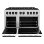 ZLINE - 48 in. Wide 8 Burner Autograph Classic Double Oven Dual Fuel Freestanding Range with White and Black Accents - White - Image 2