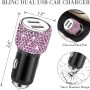 Tallew 20 Pieces Car Accessories Set for Women, Bling Car Phone Holder Mount, Dual USB Car Charger, Car Coasters, Glasses Holders (Purple) - Image 6