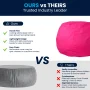 Flash Furniture Dillon Small Solid Hot Pink Refillable Bean Bag Chair for Kids and Teens - Image 5