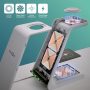 Quezqa Wireless Charging Stand - Fast Wireless Charger - 3 in 1 Charging Station for Apple AirPods Pro 3 2 Apple Watch Ultra 8 7 SE 6 5 4 iPhone 14 Pro Max 14 Plus 13 12 11 Pro Max with QC3.0 Adapter - Image 1