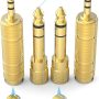 DIGITNOW Headphone Adapter 6.35mm (1/4 Inch) Male to 3.5mm (1/8 Inch) Female and 3.5 mm Male Plug to 6.35 mm Female Jack, Audio Stereo TRS Converter Adapters (4 -Pack Gold Plated) - Image 2