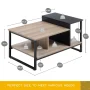 Homooi Modern 2-Tier Coffee Table with Floating AV Wall Shelf, Black - Image 5