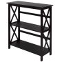 Montego Black Open Bookcase - 34.5 in. Espresso Wood 2-shelf Etagere Bookcase with Open Storage - Image 1