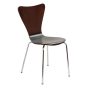Bent Plywood Expresso Stack Chair with Chrome Plated Metal Legs - Espresso - Image 1