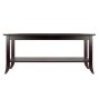 Genoa 30 in. Espresso Medium Rectangle Composite Coffee Table with Shelf - Image 1