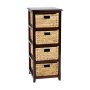 Seabrook Espresso 4-Tier Storage Unit with Natural Baskets - Image 1