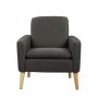 29 in. Wide Black Modern Linen Accent Single Armchair - Image 3
