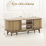 TV Stand for 55-Inch TV Media Console Table with Dual Sliding Doors - Image 4