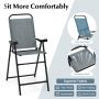 Blue Patio Folding Bar Stool Set of 2 with Metal Frame and Footrest - Image 5