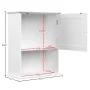 Lavish Home Wall-Mounted Storage Cabinet with Open Shelf, White - Image 4