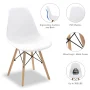 COMHOMA Dining Chair PVC Plastic Lounge Chair Kitchen Dining Room Chair, White Set of 4 - Image 6
