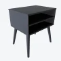 Boyd Sleep Ragusa Mid-Century Modern Open Shelf Nightstand - Black - Image 3