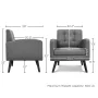 Alden Design Modern Tufted Accent Arm Chair with Rubber Wood Leg for Living Room, Dark Gray - Image 3