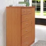 Hodedah 7-Drawer Chest with Locks on 2-Top Drawers plus 1-Door with 3-Shelves in Cherry - Image 3