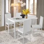 Dining Room Table Set for 4, Compact Kitchen Table and Chairs Set, Including 4 Upholstered Chairs, Marble Tabletop Rectangular Table, White - Image 6