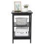 24 Inch X-Design End Table Sofa Side End Storage Shelf Black - Image 4