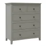 Solid Wood Chest, Gray Chest with 5 Storage Drawers End Table Stylish Functional Bedside Table with Wooden Legs Simple Accent Storage Cabinet for Living Room Bedroom Easy Assembly - Image 5