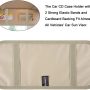 Car CD Case Holder, Wisdompro Vehicle Sun Visor Organizer for Cars with 12 DVD Storage Sleeves, 1 Mesh Pocket, 1 Pen Holder and Elastic Strap, Khaki - Image 4
