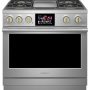 Monogram - 36 in. Wide 5 Burners 5.7 Cu. Ft. Freestanding Dual Fuel Convection Range with Self-Clean - Stainless Steel - Image 2