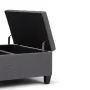 Harrison 36 inch Wide Transitional Coffee Table Storage Ottoman in Slate Grey Linen Look Fabric - Image 4