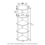 Furinno Turn-N-Tube Wood 5 Tier Corner Display Rack in Dark Walnut - Image 4
