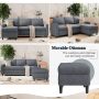 Walsunny 73.6" Convertible Sectional Sofa Couch, L-Shaped 3-Seat Sofa Couch with Reversible Chaise for Small Space,Dark Gray - Image 6
