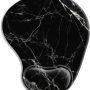 Ergonomic Mouse Pad with Wrist Rest Support Gel with Coaster, Cute Wrist Pad with Non-Slip Rubber Base, Easy Typing & Pain Relief, Black White Marble - Image 2