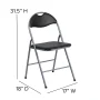 Flash Furniture HERCULES Series Black Vinyl Metal Folding Chair with Carrying Handle - Image 5