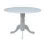 42" Round Solid Wood Dual Drop Leaf Pedestal Table in White - Image 2