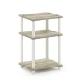 Furinno Just 3-Tier Turn-N-Tube End Table, 1-Pack, Sonoma Oak/White - Image 1