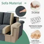 Walsunny Convertible Sectional Sofa L Shaped Couch with Storage Chaise, 4-Seater Reversible Sectional Couch with Cup Holders for Living Room Black - Image 3