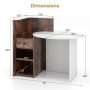 Reception Office Desk with Open Shelf and Lockable Drawer - Image 4