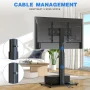 RTVR Modern Swivel Floor TV Stand for LCD LED TVs up to 75 inch Compatible with VESA Mount, Black - Image 2