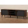 Baxton Studio Samuel Mid-Century Modern Brown and Dark Grey Finished TV Stand - Image 2
