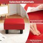 Small PU Leather Rectangular Seat Ottoman Footstool - Red - Image 6