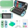 Switch Accessories Bundle - MENEEA 12 in 1 Accessories kit with Carrying Case, Screen Protector, Game Storage Case, Silicone Protective Case and Thumb Grip Cap Compatible with Joy-Con (Green) - Image 6