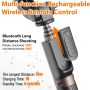 Gimbal Stabilizer for Smartphone with Extendable Selfie Stick and Tripod, 1-Axis Multifunction Remote 360°Automatic Rotation, Auto Balance for iPhone/Android Black - Image 2