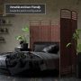 5.5 ft. Dark Red 5-Panel Room Divider - Natural - Image 2