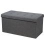 31.5 Inch Storage Ottoman Footrest with Removable Storage Bin - Light Gray - Image 4