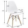 COMHOMA Dining Chair PVC Plastic Lounge Chair Kitchen Dining Room Chair, White Set of 4 - Image 5