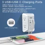 ONDOG Surge Protector, 5 Outlets Extender with 4 USB PortsUSB C, 3-Side 1800J - Image 2