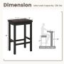 Brown 24 Inch Bar Stools with Padded Seat Footrest and Rubber Wood Frame - Image 3