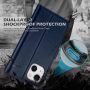 SHIELDON Case for iPhone 13 Mini 5G, Genuine Leather iPhone 13 Mini Wallet Magnetic Cover Kickstand RFID Blocking Credit Card Holder Shockproof Case Compatible with iPhone 13 Mini (5.4") - Navy Blue - Image 4