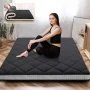 ABORON Futon Mattress Queen Size 4" Thick Japanese Floor Mattress Folding Guest Mattress Protable Roll up Mattress Soft Memory Foam Tatami Mat Sleeping Pad for Bedroom Camping Tent - Image 1
